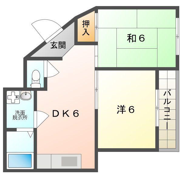 パークアベニュー弐番館(2DK/4階)の間取り写真
