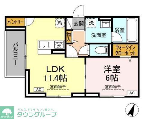 D PAINA ODORIBA(1LDK/3階)の間取り写真