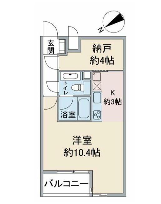 ユニーブル島津山(ワンルーム/4階)の間取り写真