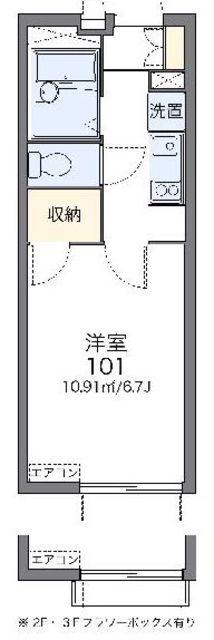 レオパレスTKONE(1K/1階)の間取り写真
