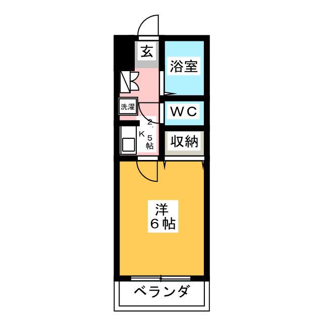 NYビル(1K/2階)の間取り写真