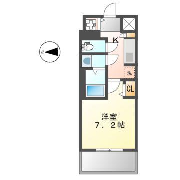 エス・キュート 丸の内(1K/6階)の間取り写真