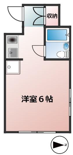 市川ビル(ワンルーム/4階)の間取り写真