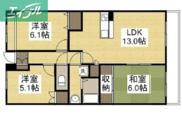 クレストール(3LDK/4階)の間取り写真