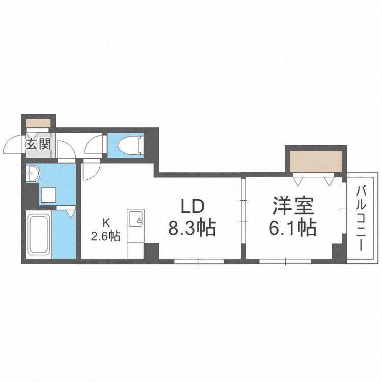 エスポワール立葉(1LDK/1階)の間取り写真