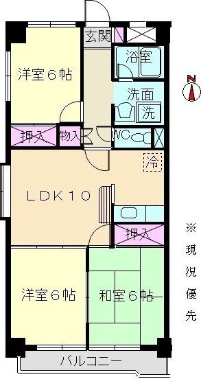 パークサイド891(3LDK/6階)の間取り写真