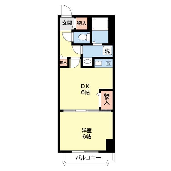 十三番丁ホームズ(1DK/4階)の間取り写真