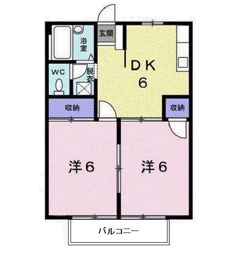 シティハイツ モリ(2DK/2階)の間取り写真