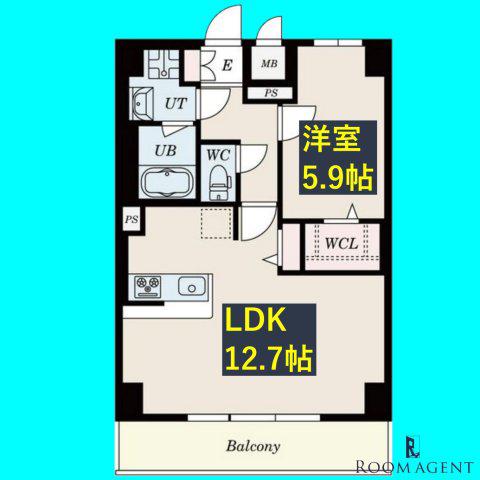 ドゥナーレ辻町(1LDK/8階)の間取り写真