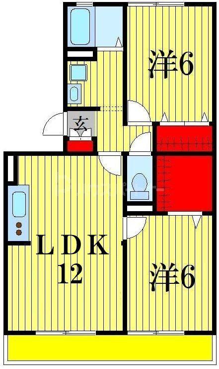 グリーンヴァレー葉山(3DK/2階)の間取り写真