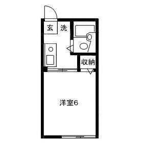 シティハイム グレイス(1K/2階)の間取り写真