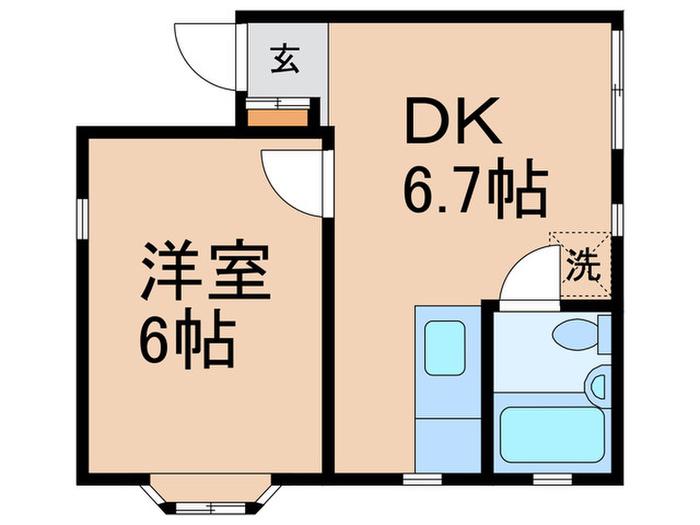 サクラハイツ(1DK/1階)の間取り写真