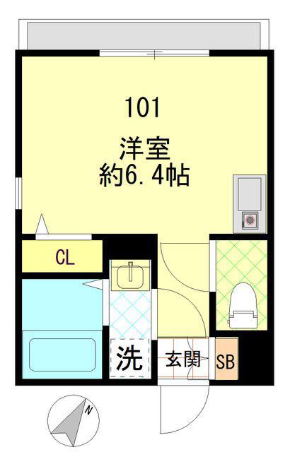 FERIO東向島(ワンルーム/1階)の間取り写真