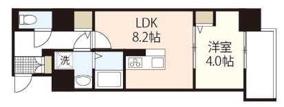 MAYFAIR田町PREMIUM(1LDK/6階)の間取り写真