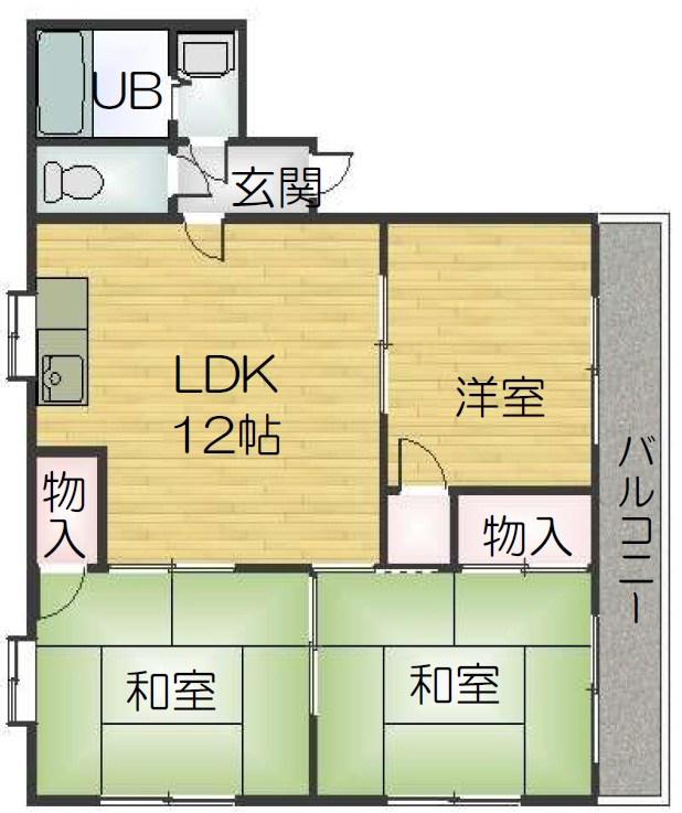 ルミエール水明(3LDK/3階)の間取り写真