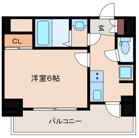 セレニテ新大阪カルム(1K/6階)の間取り写真