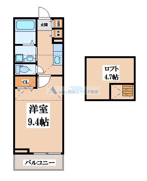 アバンツァートI(1K/2階)の間取り写真