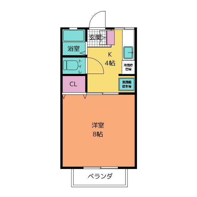 ラミアカーサ(1K/2階)の間取り写真