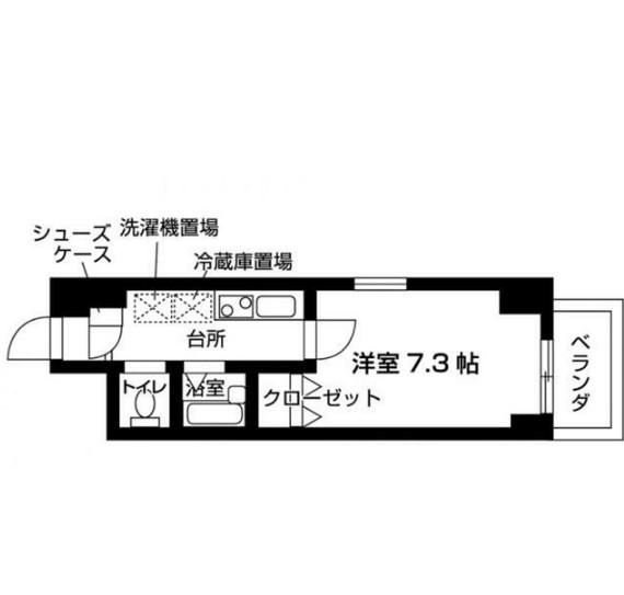 レジディア中野富士見台(1K/2階)の間取り写真