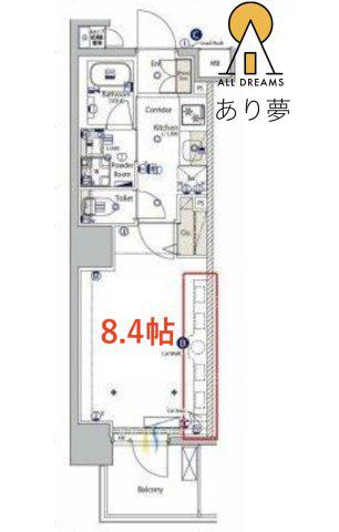 SYNEX YOKOHAMA-AOKICHO(1K/7階)の間取り写真