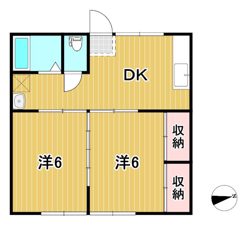アーバンハイツ(2DK/1階)の間取り写真