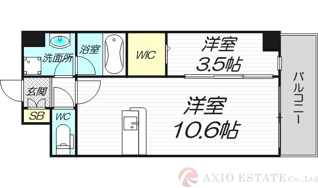 スプランディッドIX(1LDK/2階)の間取り写真