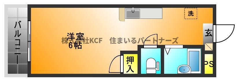 オーシャン本町(ワンルーム/5階)の間取り写真