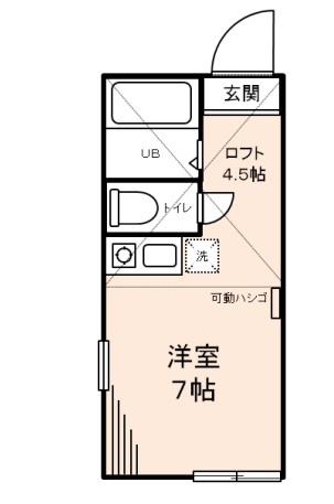 東白楽ラ・フロリディータ(ワンルーム/1階)の間取り写真