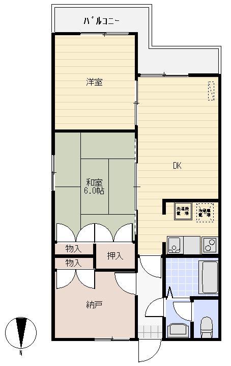 エスポワール古家(2SDK/2階)の間取り写真