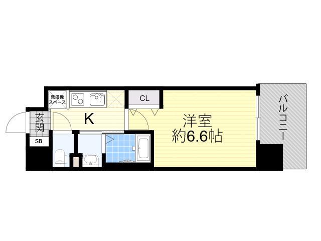 アドバンス大阪城東ブロード(1K/1階)の間取り写真