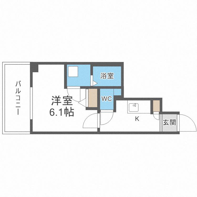ファステート難波デラックス(1K/14階)の間取り写真
