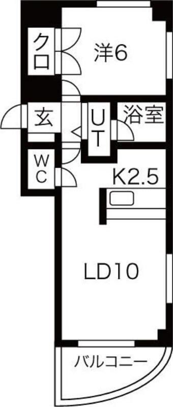 グランデ・トール(1LDK/6階)の間取り写真
