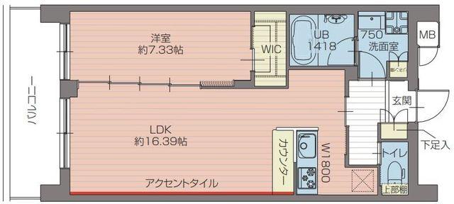 プレジオ北綾瀬ASIAN(1LDK/2階)の間取り写真