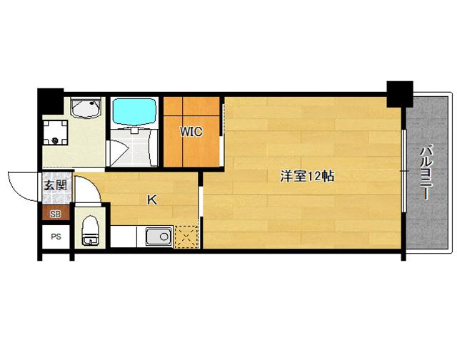 AQUA HILLS(1K/3階)の間取り写真