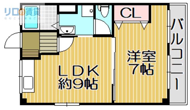 ハイツ77-II(1LDK/2階)の間取り写真