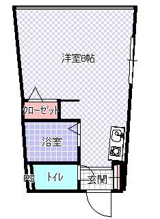 パナコスモ三木(ワンルーム/4階)の間取り写真