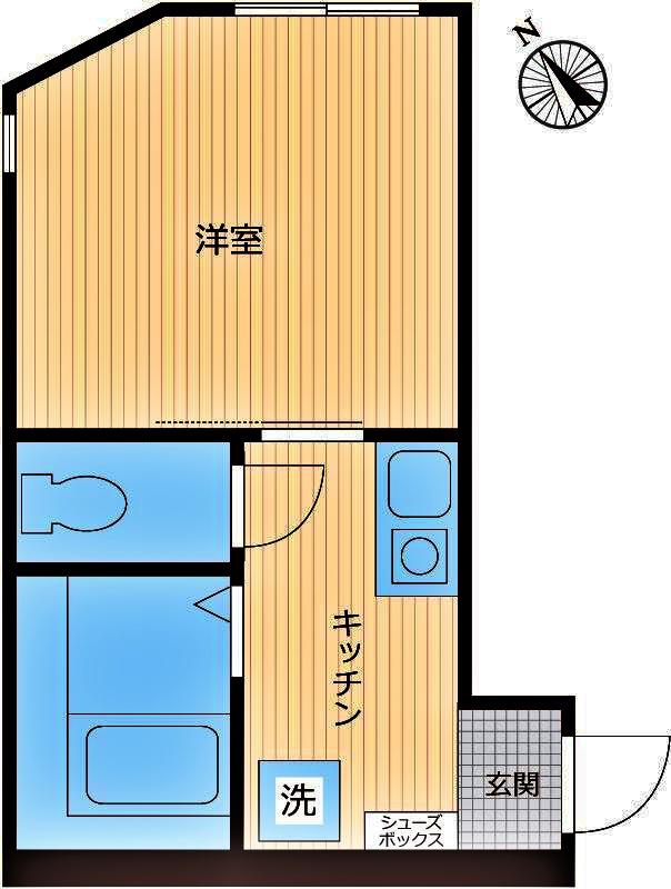 アーヴェル三ツ沢下町(1K/1階)の間取り写真