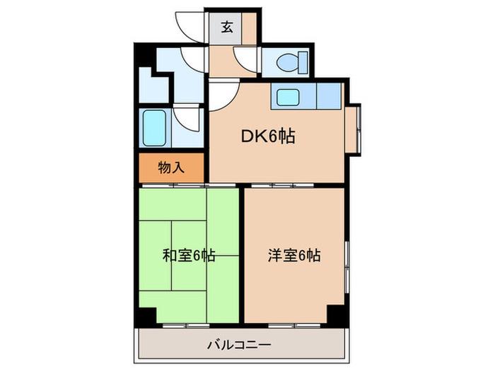カサベルデ大島(2DK/3階)の間取り写真
