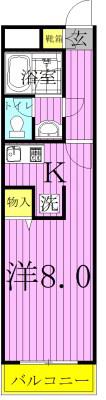第二中村マンション(1K/2階)の間取り写真