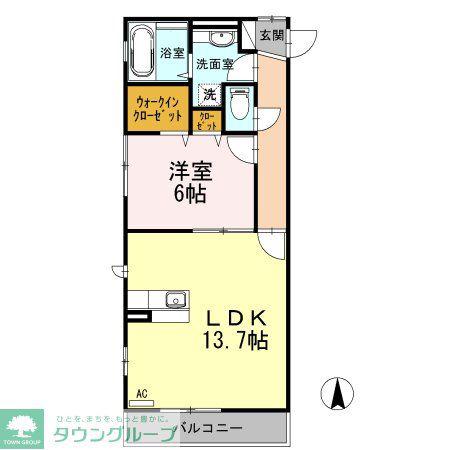 エトワール(1LDK/2階)の間取り写真