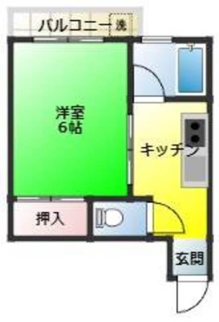 平井ロードサイド(1K/1階)の間取り写真