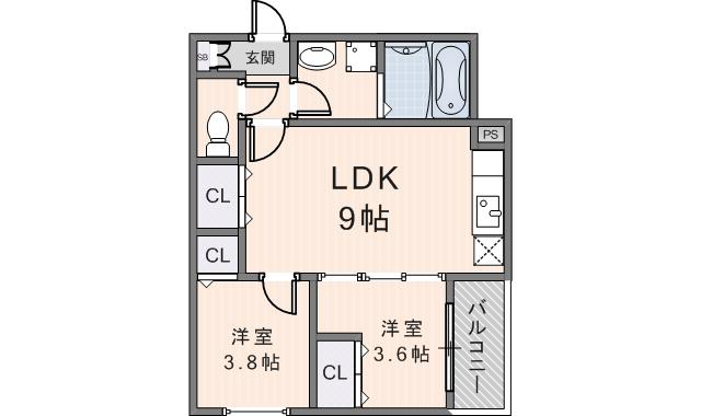 D PORTA TWILIGHT(1SLDK/3階)の間取り写真