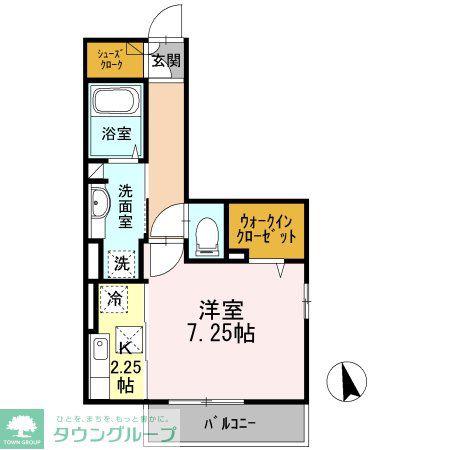 サンライズ柄沢東館(1K/1階)の間取り写真
