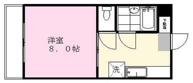 リベルテイシダ(1DK/2階)の間取り写真