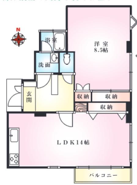 KHマンション(1LDK/1階)の間取り写真