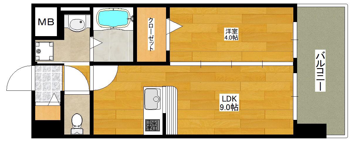 LUXE新大阪III(1LDK/7階)の間取り写真