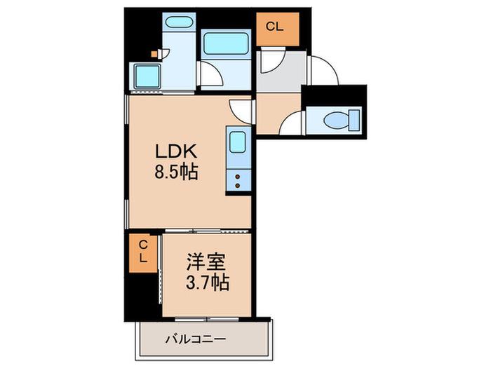 ファインレジデンス枚方香里園町(1LDK/3階)の間取り写真