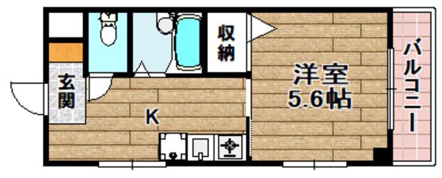 アラモード(1K/2階)の間取り写真