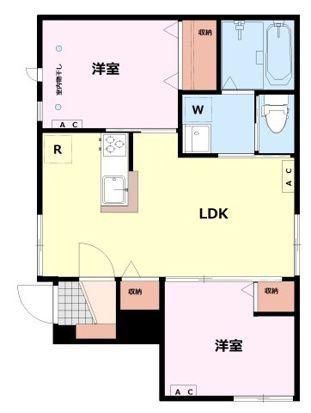 ベルツリー(2LDK/1階)の間取り写真