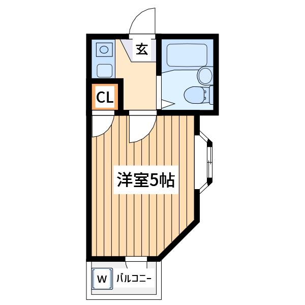 ニチエーイン立川(1K/3階)の間取り写真